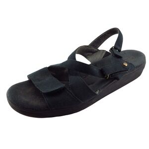Grasshoppers Women's Sport Sandals Size 8 Wide Black Fabric Adjustable Comfort‎